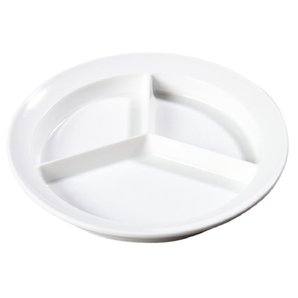 Carlisle KL20302 8-3/4 Inch Diameter Melamine Plate with Deep Wells White