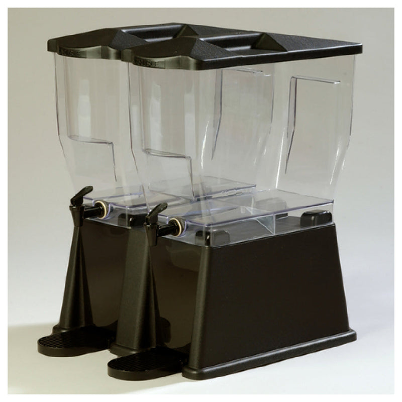 Carlisle 1085303 15 Inch Beverage Dispenser with Double Bowls Polycarbonate Black