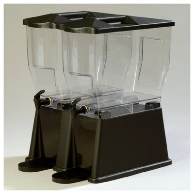 Carlisle 1085303 15 Inch Beverage Dispenser with Double Bowls Polycarbonate Black