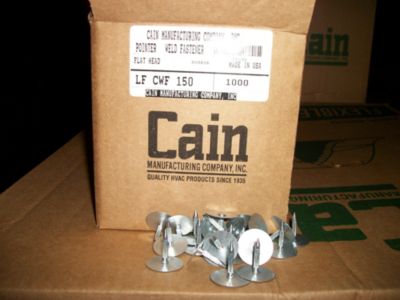 Cain Duct Liner Fastener 1" 9 GA Galvanized Steel LF CWF150