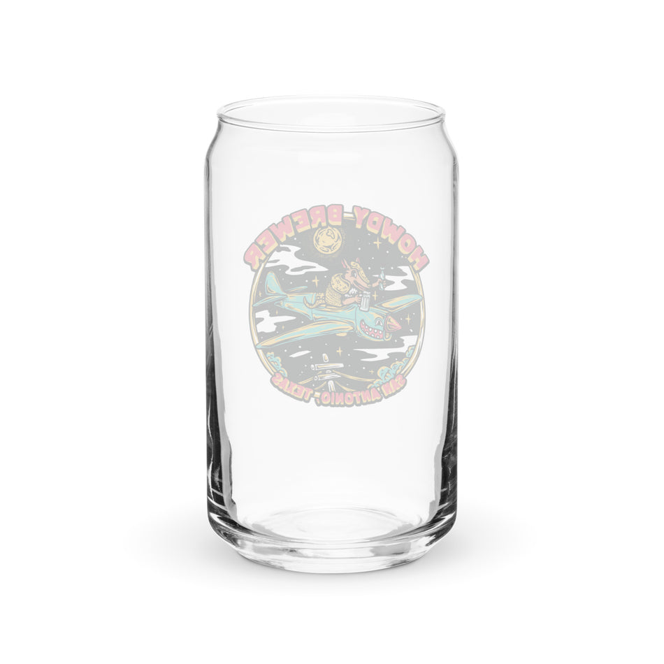 Can Shaped 16oz Pint Glass w/ Armadillo Military City Logo