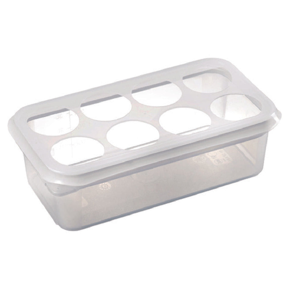 Carlisle 01473 12-3/4 Inch Squeeze Dispenser Organizer Plastic 8 Compartment with White Cap