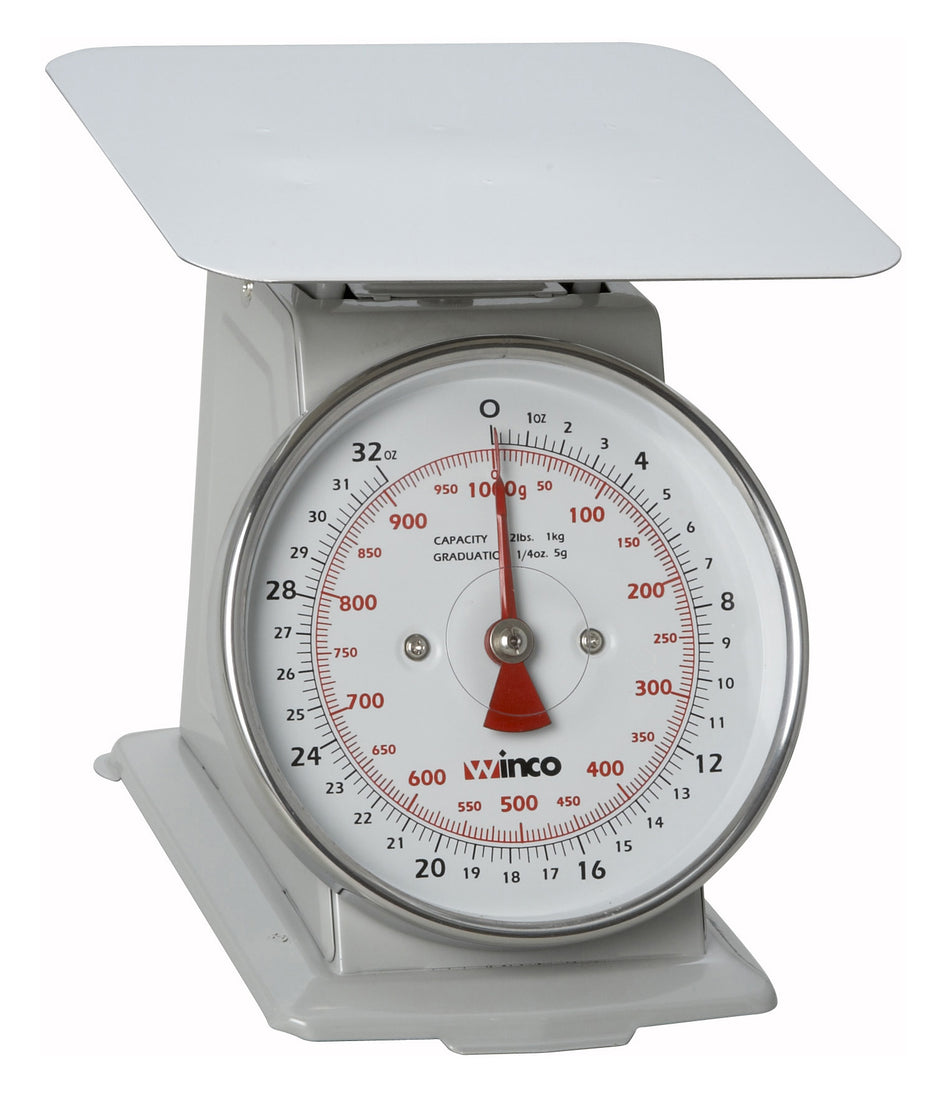 Winco SCAL-62 6-1/2 Inch Dial Portion Scale 2lb Painted Steel with Easy Read Dial