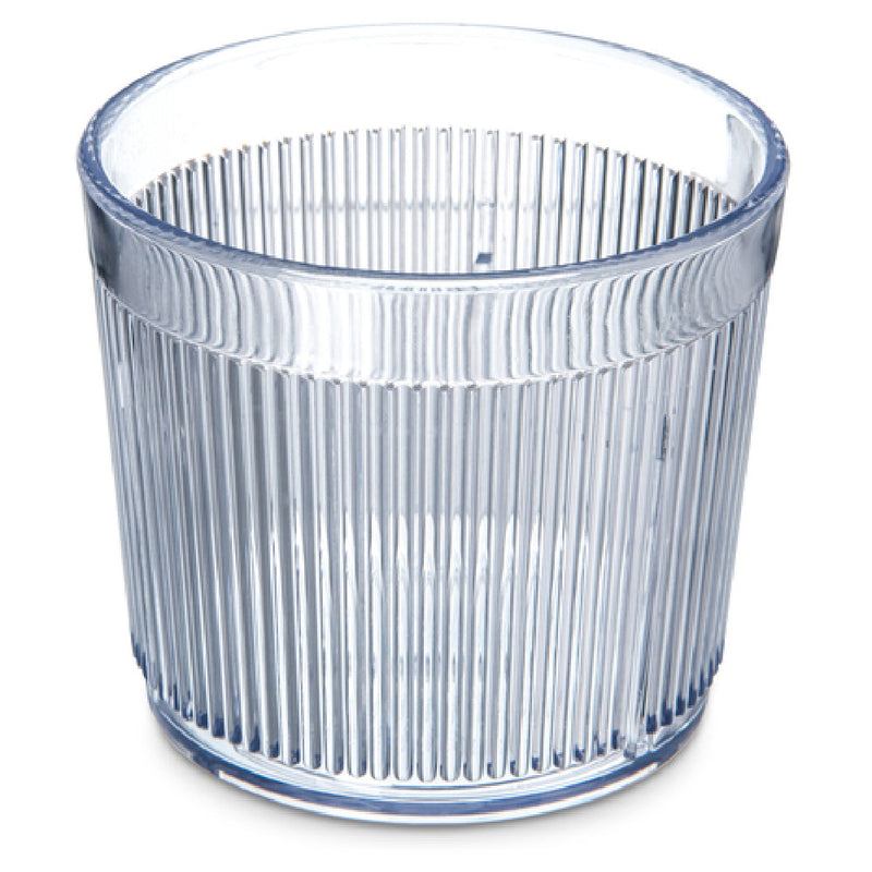 Carlisle 402907 9 Oz Ribbed Stackable Tumbler Clear SAN Plastic Dishwasher Safe