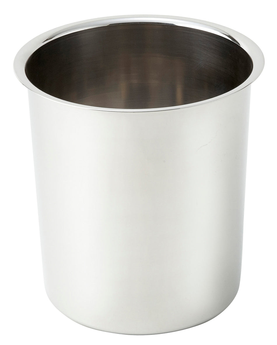 Winco BAM-3.5 3-1/2 Quart Stainless Steel Round Bain Marie with Bent Rim Mirror Finish