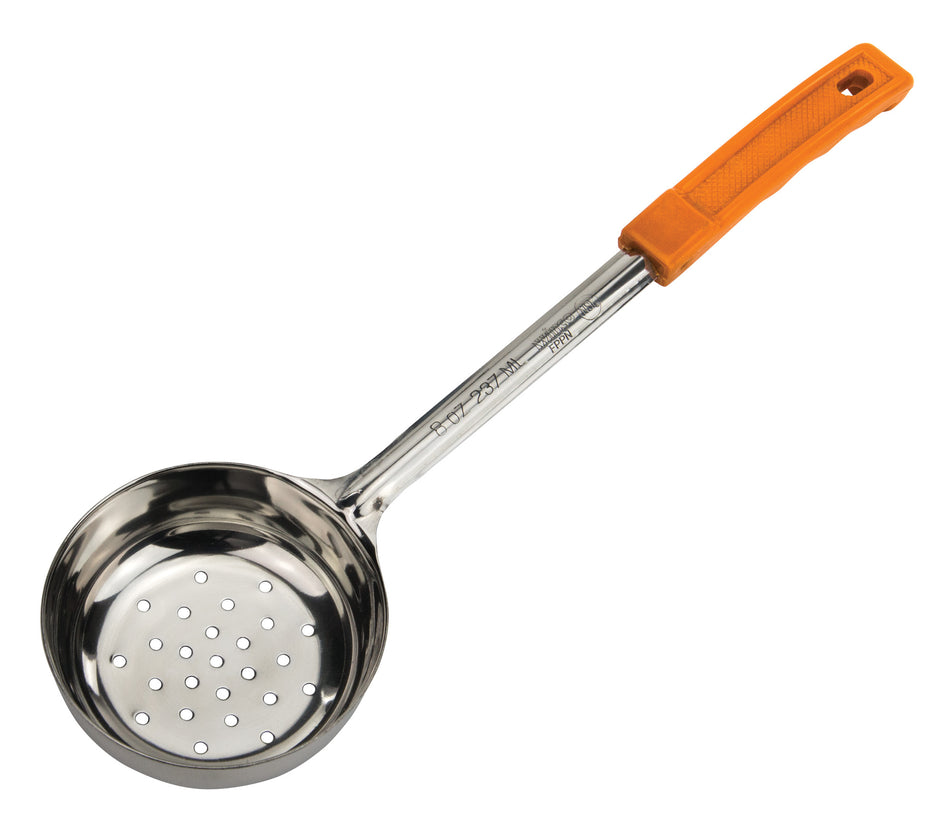 Winco FPPN-8 8 Oz Perforated Food Portioner Stainless Steel with Orange Handle