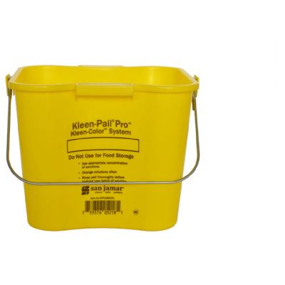 Carlisle KPP196KCYL 6 Quart Yellow Plastic Bucket with Molded-in Handles and Rounded Corners