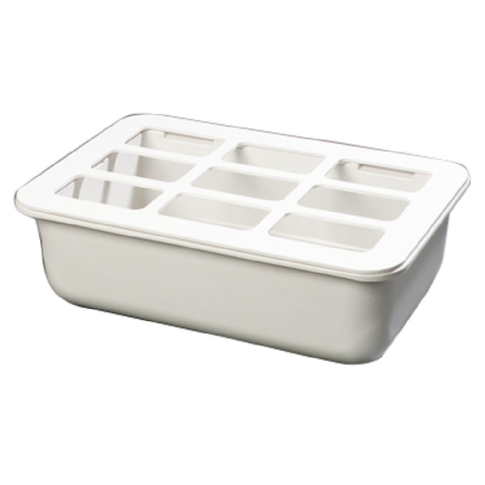 Carlisle CM104902 15 Inch Food Pan Holder with Organizer ABS Plastic White