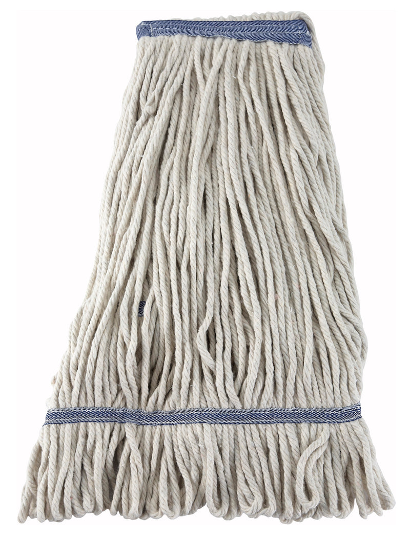 Winco MOP-24W 24 Oz. Wet Mop Head Loop End 4-Ply Poly Cotton White