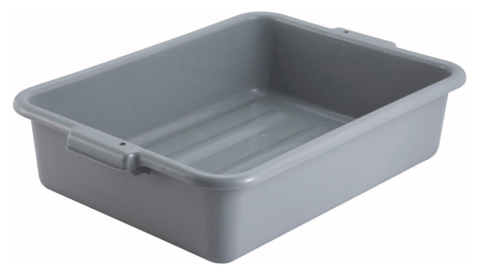 Winco PL-5G Standard Weight Polypropylene Dish Box, 5" Depth - Gray