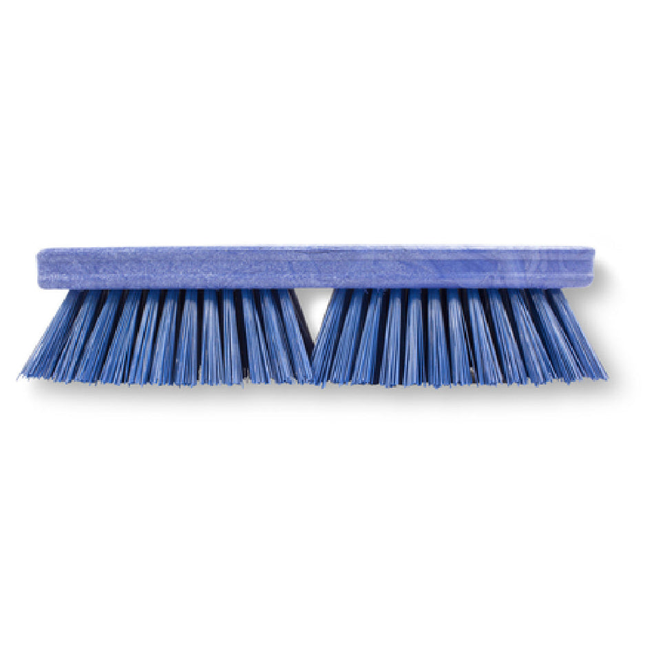 Carlisle 41722EC14 10 Inch Deck Brush threaded hole medium polyester blue