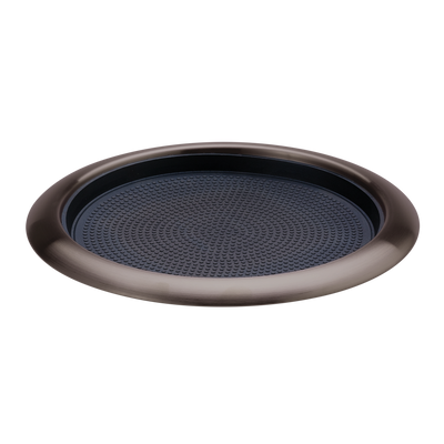 Non-Slip Removable Insert 11 in. Small Round Serving Tray in Dark Tungsten