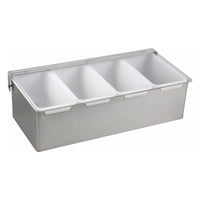 Winco CDP-4 12 Inch Condiment Caddy Stainless Steel with 4 Sections