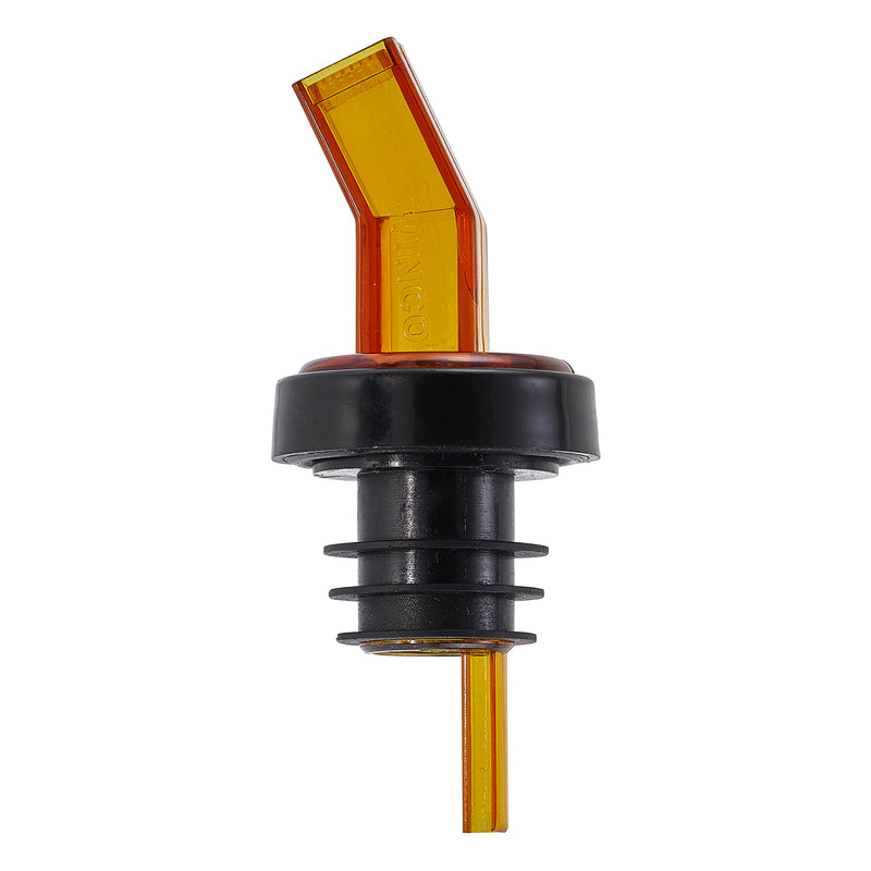 Winco PP-SAM Liquor Pourer Amber Plastic Bent Spout with Screen