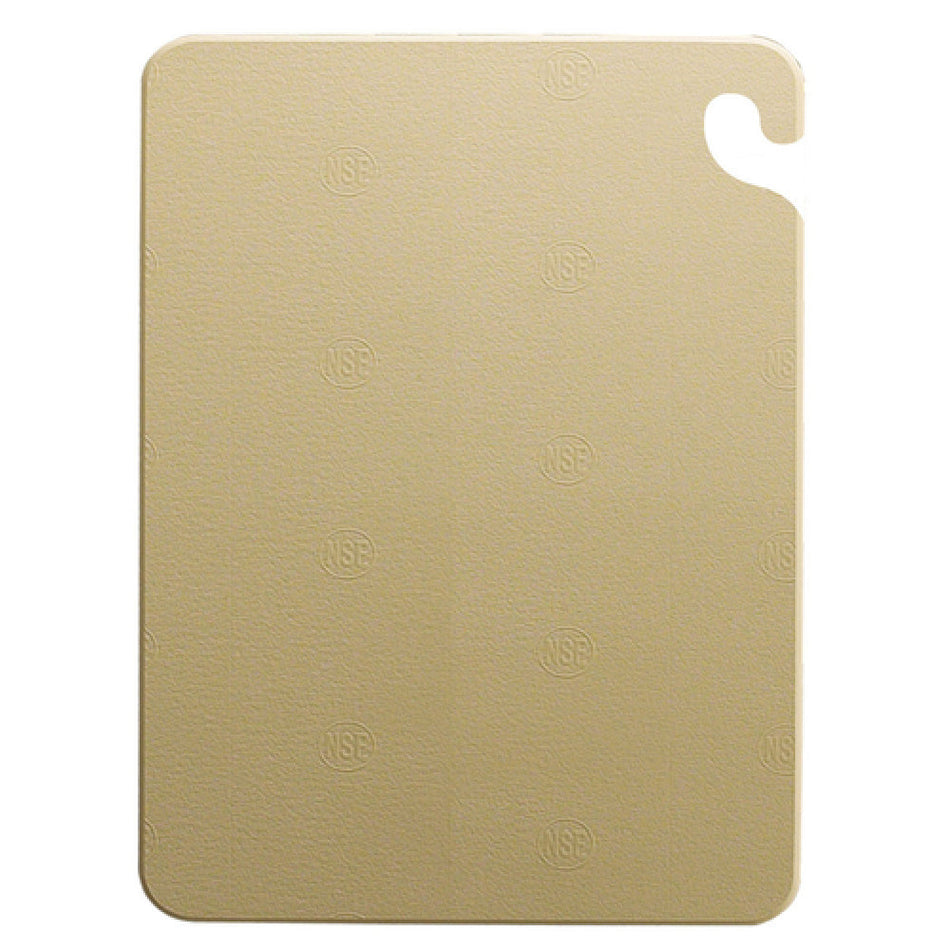 Carlisle CB121812BR 12 Inch Cutting Board with Food Safety Hook Co-polymer Brown