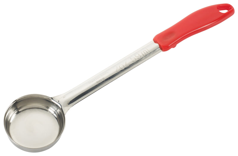 Winco FPS-2 2 Oz Food Portioner Solid Stainless Steel Red Handle