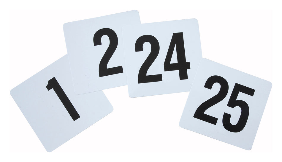 Winco TBN-25 Table Numbers Set 4 Inch Plastic Cards with Numbers 1 to 25