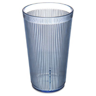 Carlisle 402054 20 Oz Ribbed Blue Tumbler Plastic with Stacking Design