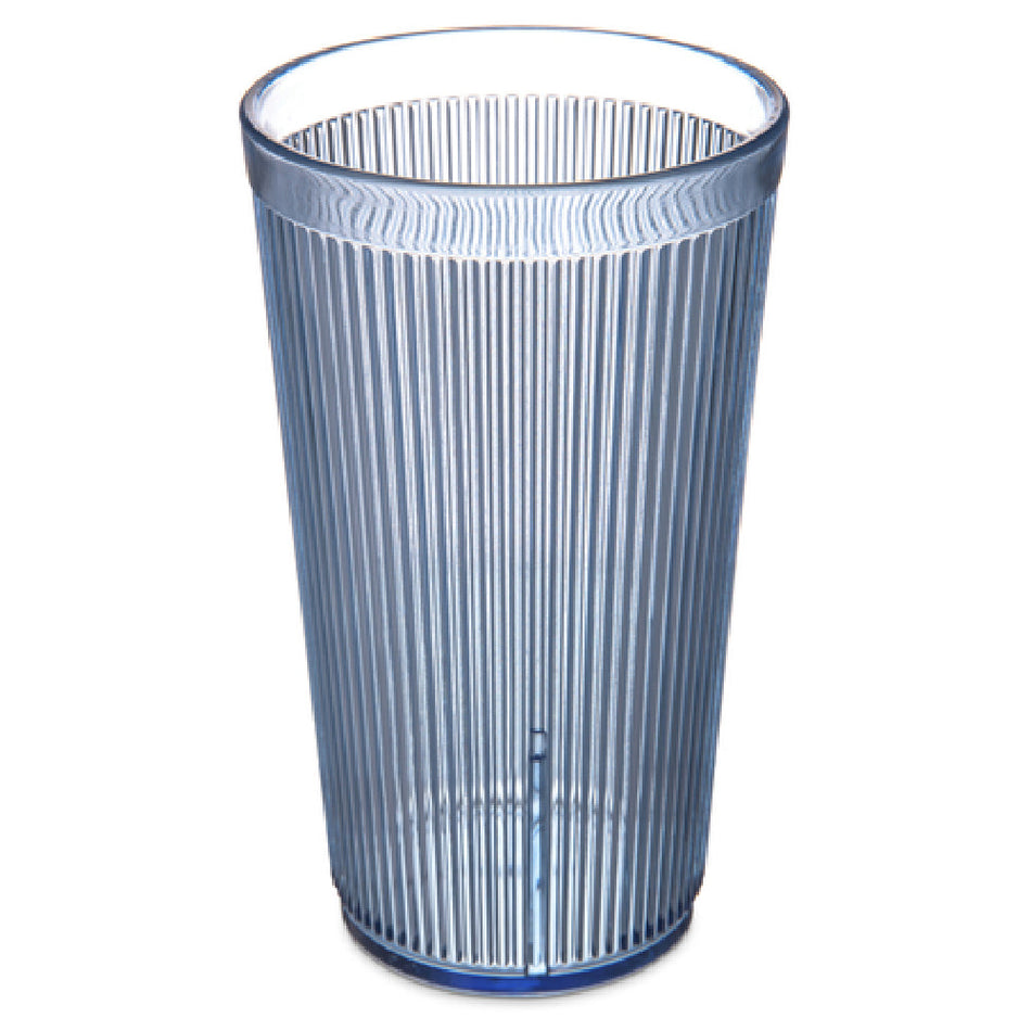 Carlisle 402054 20 Oz Ribbed Blue Tumbler Plastic with Stacking Design