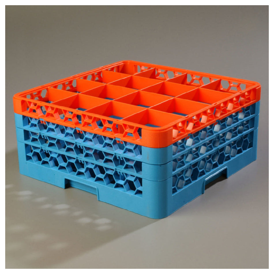 Carlisle RG16-3C412 19 Inch Polypropylene Glass Rack with Color-coded Extenders