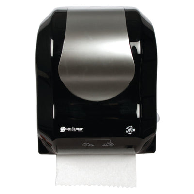 Carlisle T7470BKSS 12-3/8 Inch Paper Towel Dispenser Wall Mount Touch Free Black Plastic