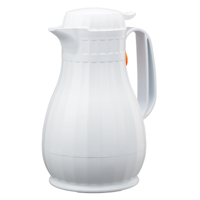 Eco-Serv™ Carafe 1.3-Liter Foam Lined Plastic Server with Push Button Lid in White