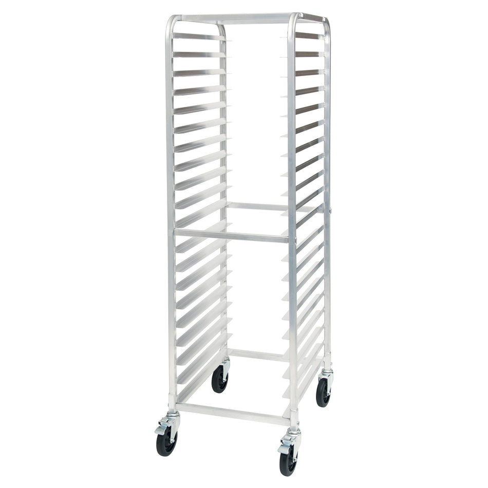 Winco AWRK-20 21 Inch Mobile Full Height Sheet Pan Rack Aluminum 800 lb Capacity