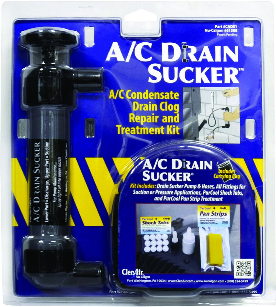 ClenAir by Nu-Calgon 61308, A/C Drain Sucker, Condensate Drain Clog Repair and Treatment Kit