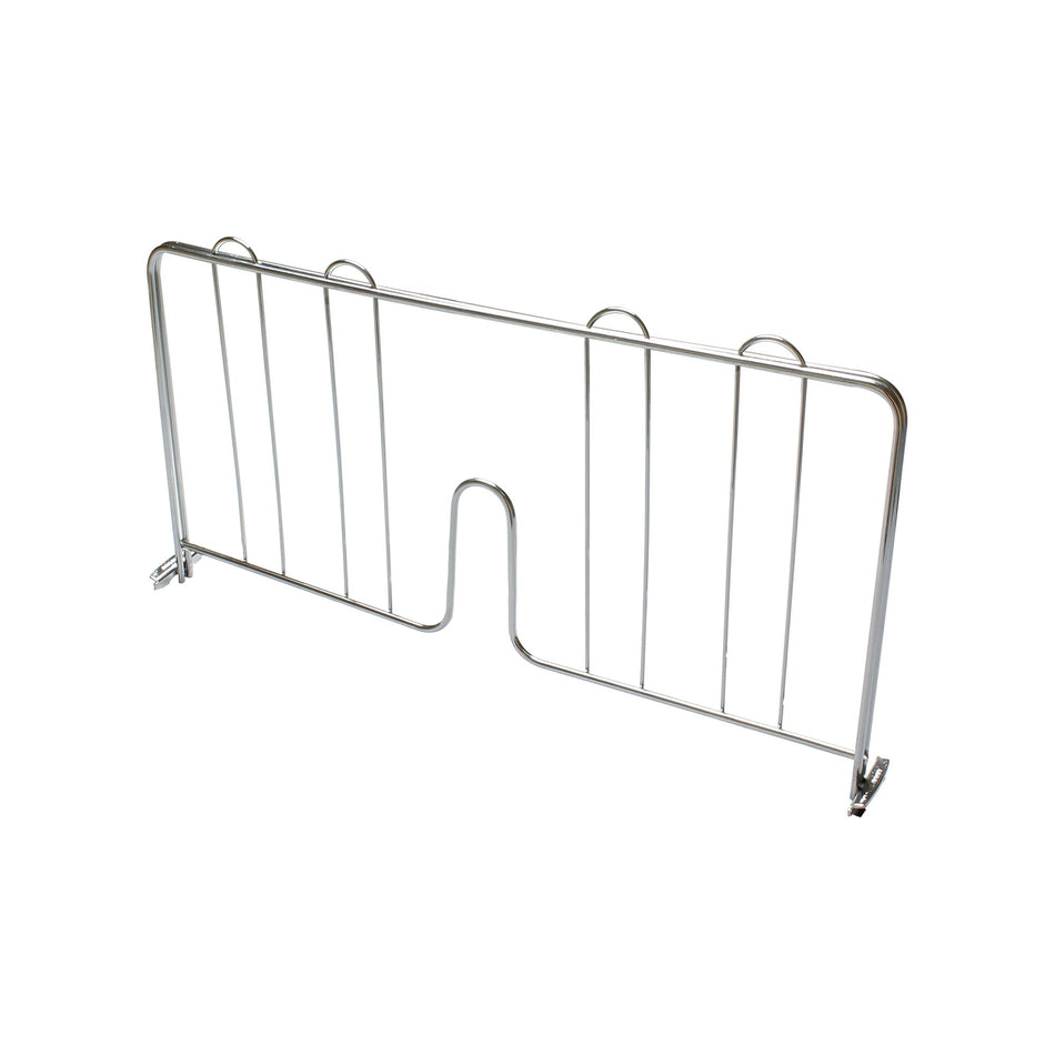 18" x 2-1/8" x 9-3/8", Pressure-Fit Shelf Divider, Chrome Plated Wire, 5 Years Limited Warranty, NSF