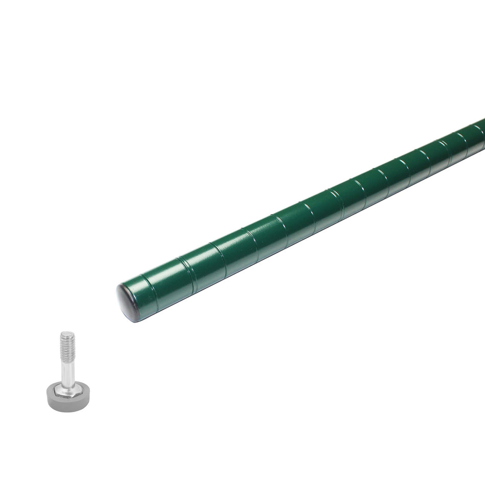 86" Post with Leveling Foot, Green Epoxy Coated Iron Wire, 5 Years Limited Warranty, NSF