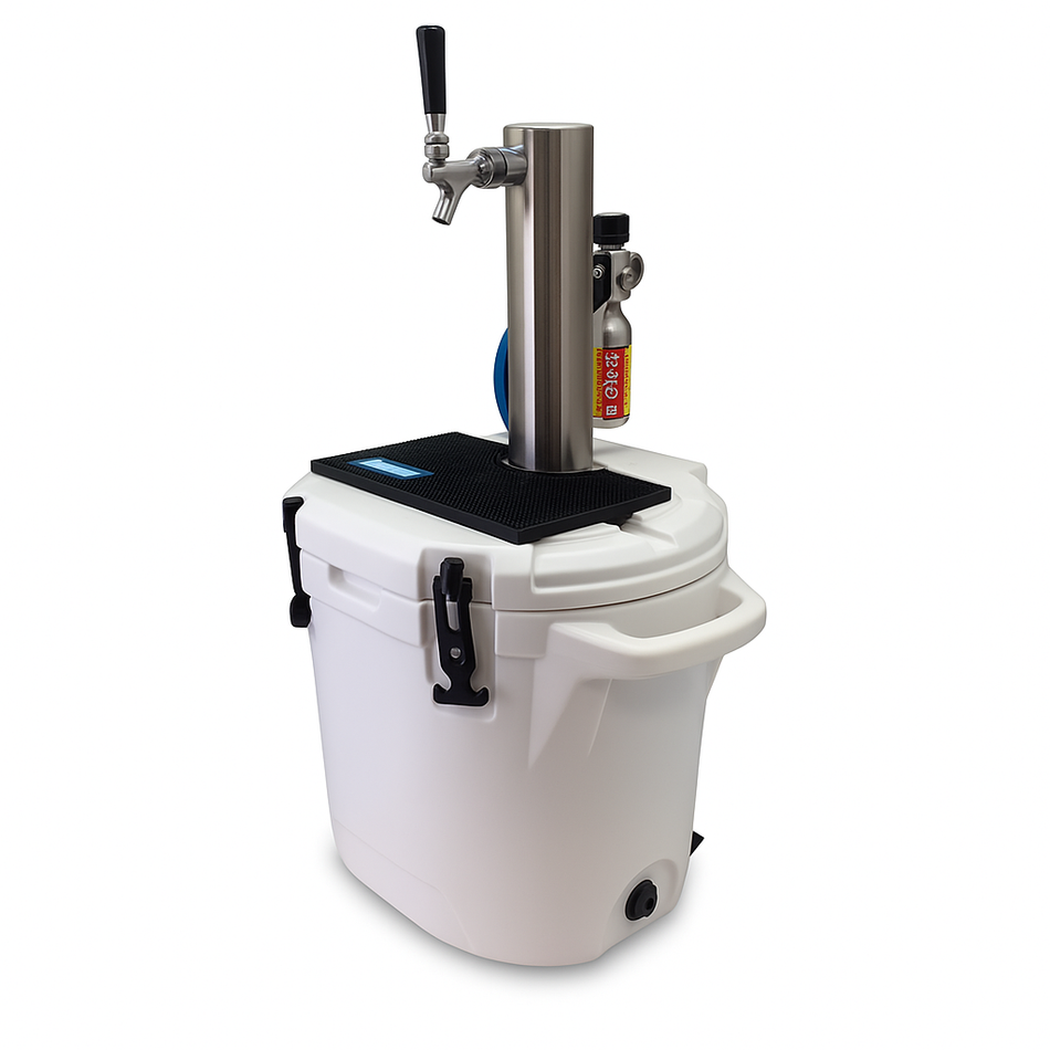 ColdOne™ Portable Kegerator – Stainless Steel 2 Gallon Draft Beer Cooler for Events & Mobile Dispensing