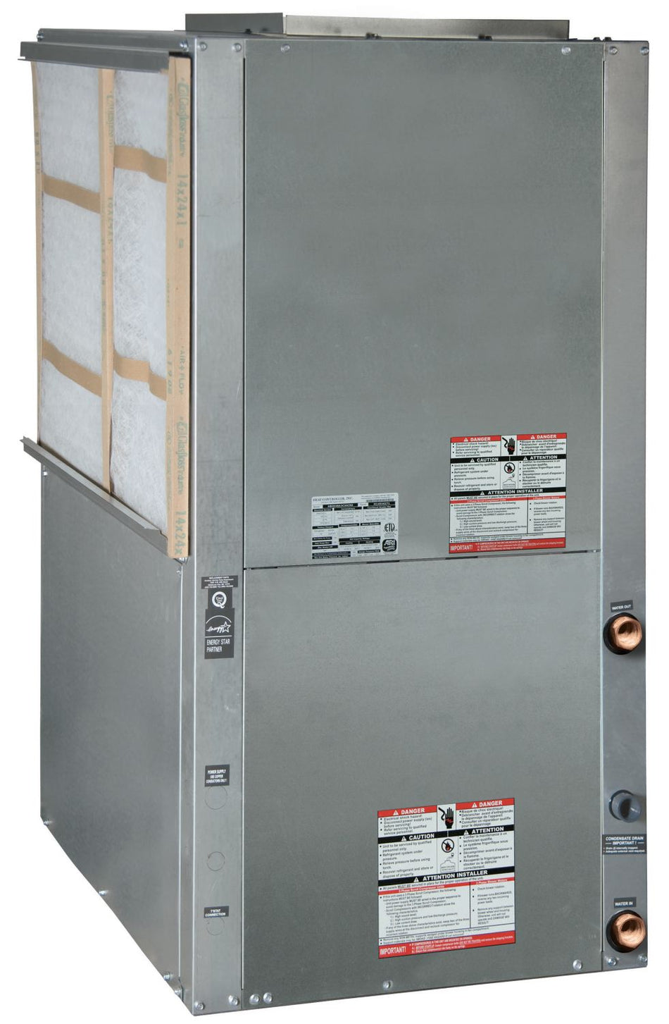 Comfort-Aire/Heat Controller - HBV018A1C30CLT - Water Sourced Heat Pump 18K BTU/h Left Hand Commercial Vertical