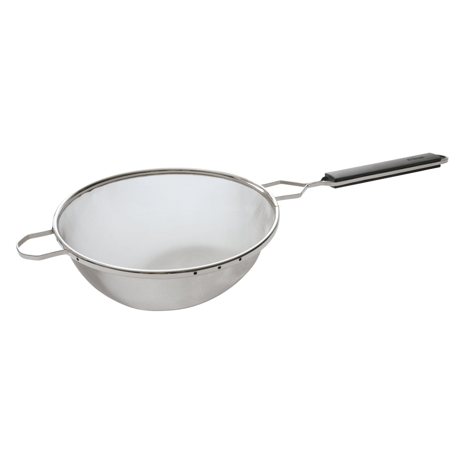 Winco MSTP-10SF 10-1/4" Single Fine Mesh Strainer  with Plastic Handle