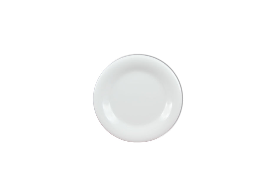 12 Pack 6-1/2" Diameter x 3/4" Height, Wide Rim Plate, White Color, Melamine, BPA Free, Dishwasher Safe, Break-Resistant, Shatter-Resistant, No Microwave, No Oven, NSF