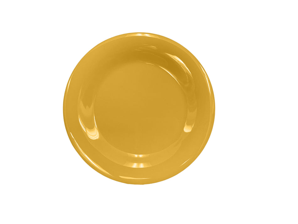 12 Pack 6-1/2" Diameter x 3/4" Height, Wide Rim Plate, Yellow Color, Melamine, BPA Free, Dishwasher Safe, Break-Resistant, Shatter-Resistant, No Microwave, No Oven, NSF