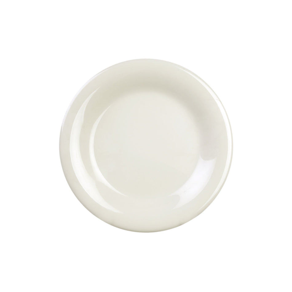 12 Pack 9-1/4" Diameter x 7/8" Height, Wide Rim Plate, Ivory Color, Melamine, BPA Free, Dishwasher Safe, Break-Resistant, Shatter-Resistant, No Microwave, No Oven, NSF