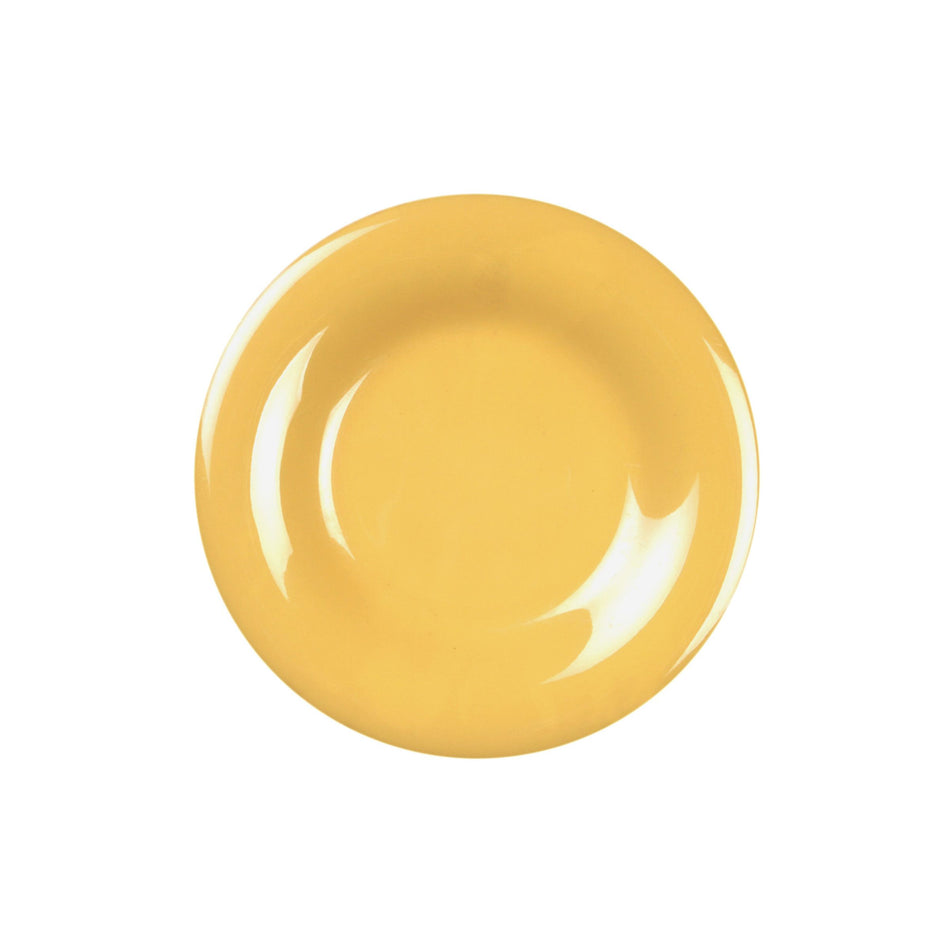 12 Pack 9-1/4" Diameter x 7/8" Height, Wide Rim Plate, Yellow Color, Melamine, BPA Free, Dishwasher Safe, Break-Resistant, Shatter-Resistant, No Microwave, No Oven, NSF
