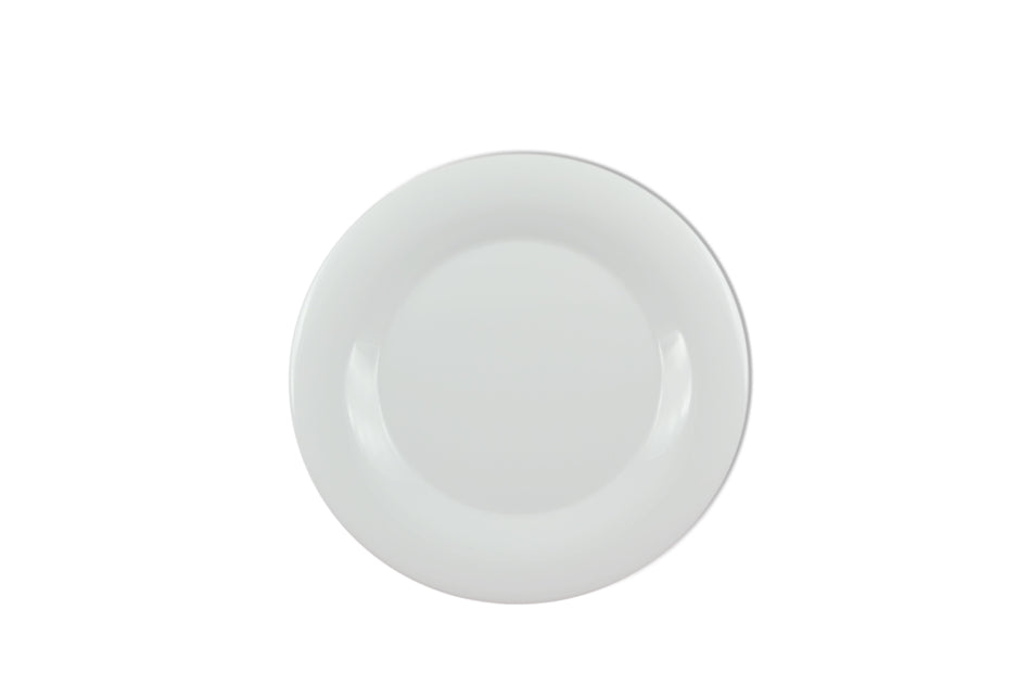 12 Pack 10-1/2" Diameter x 7/8" Height, Wide Rim Plate, White Color, Melamine, BPA Free, Dishwasher Safe, Break-Resistant, Shatter-Resistant, No Microwave, No Oven, NSF