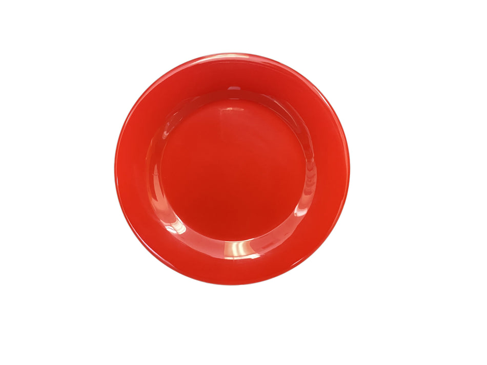 12 Pack 11-3/4" Diameter x 1" Height, Wide Rim Plate, Pure Red Color, Melamine, BPA Free, Dishwasher Safe, Break-Resistant, Shatter-Resistant, No Microwave, No Oven, NSF