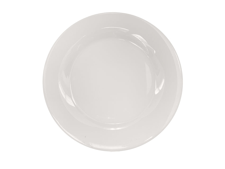 12 Pack 11-3/4" Diameter x 1" Height, Wide Rim Plate, Ivory Color, Melamine, BPA Free, Dishwasher Safe, Break-Resistant, Shatter-Resistant, No Microwave, No Oven, NSF
