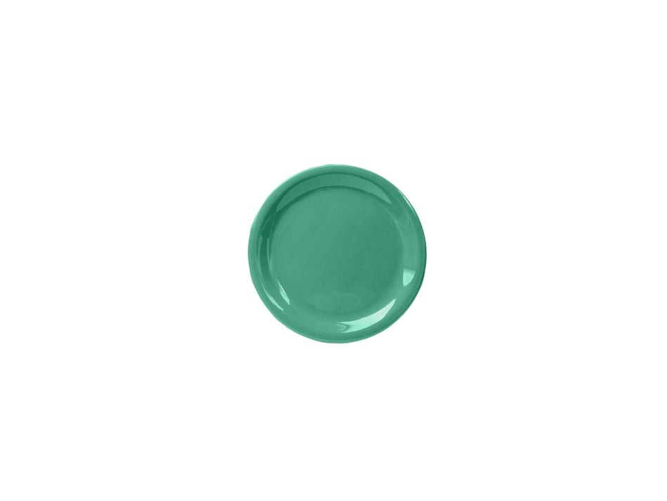 12 Pack 6-1/2" Diameter x 3/4" Height, Narrow Rim Plate, Green Color, Melamine, BPA Free, Dishwasher Safe, Break-Resistant, Shatter-Resistant, No Microwave, No Oven, NSF