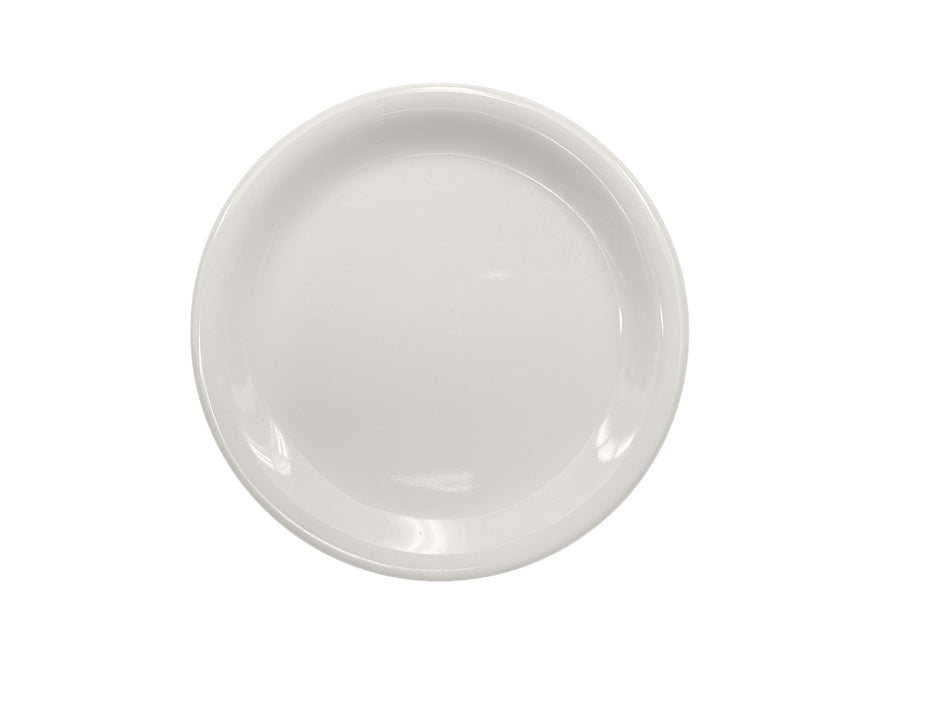 12 Pack 6-1/2" Diameter x 3/4" Height, Narrow Rim Plate, Ivory Color, Melamine, BPA Free, Dishwasher Safe, Break-Resistant, Shatter-Resistant, No Microwave, No Oven, NSF