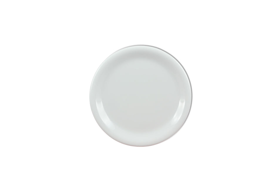 12 Pack 6-1/2" Diameter x 3/4" Height, Narrow Rim Plate, White Color, Melamine, BPA Free, Dishwasher Safe, Break-Resistant, Shatter-Resistant, No Microwave, No Oven, NSF