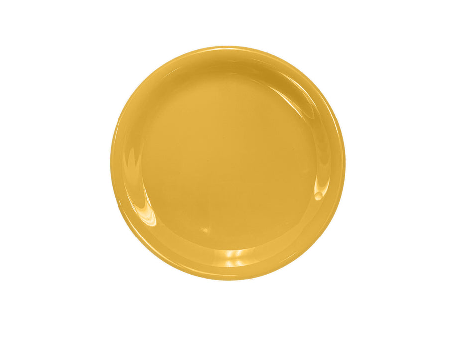 12 Pack 6-1/2" Diameter x 3/4" Height, Narrow Rim Plate, Yellow Color, Melamine, BPA Free, Dishwasher Safe, Break-Resistant, Shatter-Resistant, No Microwave, No Oven, NSF