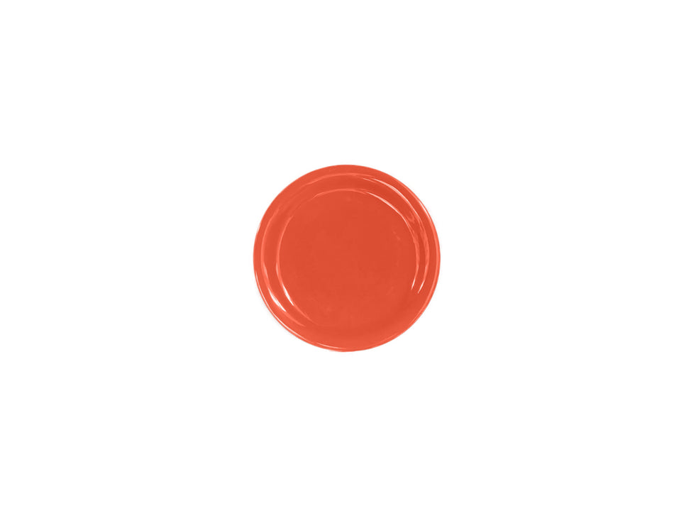 12 Pack 7-1/4" Diameter x 5/8" Height, Narrow Rim Plate, Orange Color, Melamine, BPA Free, Dishwasher Safe, Break-Resistant, Shatter-Resistant, No Microwave, No Oven, NSF