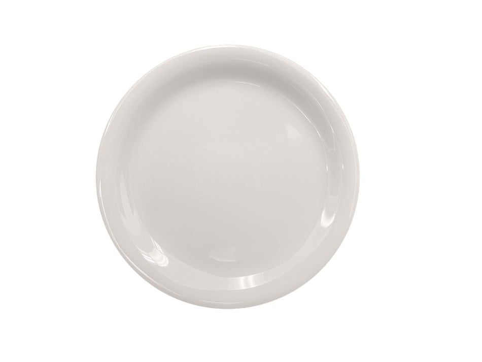 12 Pack 7-1/4" Diameter x 5/8" Height, Narrow Rim Plate, Ivory Color, Melamine, BPA Free, Dishwasher Safe, Break-Resistant, Shatter-Resistant, No Microwave, No Oven, NSF