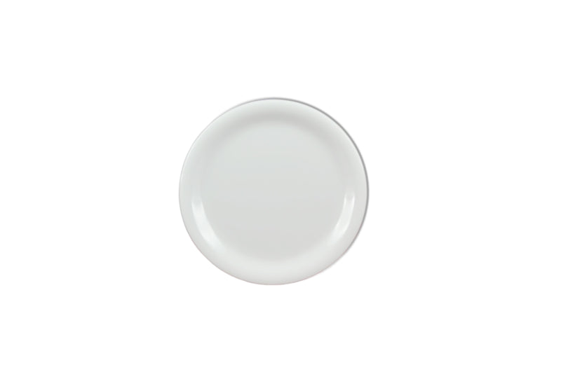 Thunder Group CR107W 7-1/4 Inch Round Narrow Rim Plate Break Resistant Melamine White