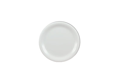 Thunder Group CR107W 7-1/4 Inch Round Narrow Rim Plate Break Resistant Melamine White