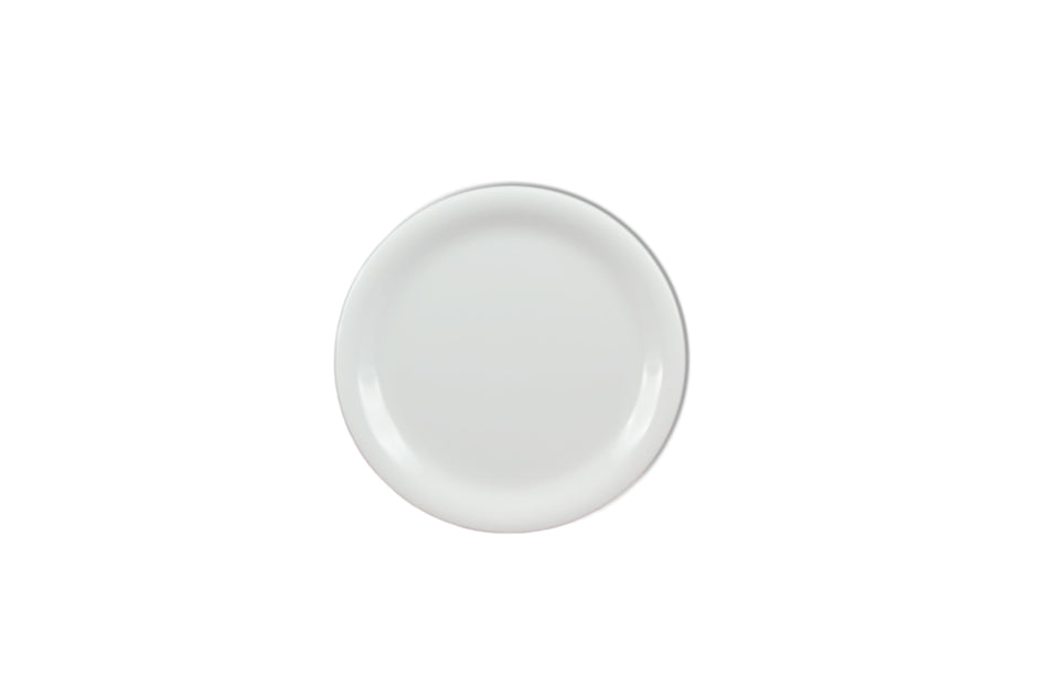 12 Pack 7-1/4" Diameter x 5/8" Height, Narrow Rim Plate, White Color, Melamine, BPA Free, Dishwasher Safe, Break-Resistant, Shatter-Resistant, No Microwave, No Oven, NSF