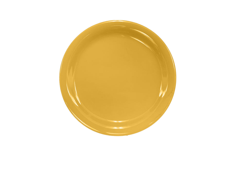 12 Pack 7-1/4" Diameter x 5/8" Height, Narrow Rim Plate, Yellow Color, Melamine, BPA Free, Dishwasher Safe, Break-Resistant, Shatter-Resistant, No Microwave, No Oven, NSF
